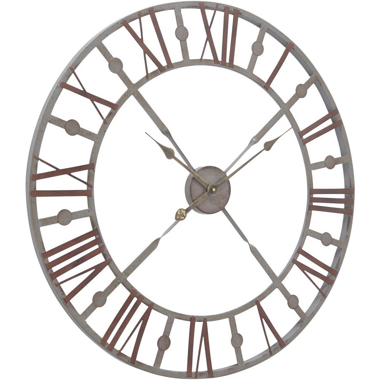 Antique Grey Skeleton Wall Clock - CLEARANCE